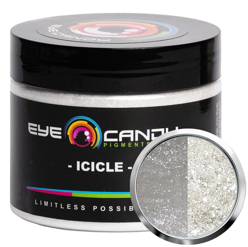 Eye Candy Pigments Premium White Mica Powder - Icicle (50gr) - for Epoxy, Resin, Soap, Paint, Woodworking, Acrylic Pouring, Bath Bombs, Fishing Lures - DIY Arts and Crafts Additive - Image 1